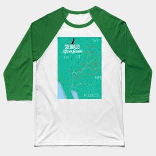 Colorado River Basin vintage map Baseball T-Shirt